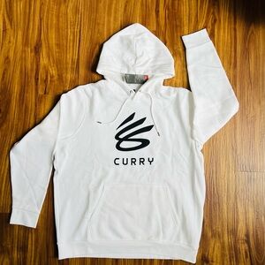 Under Armour Stephen Curry Wordmark Lockup Hoodie White Black Mens Size XXL